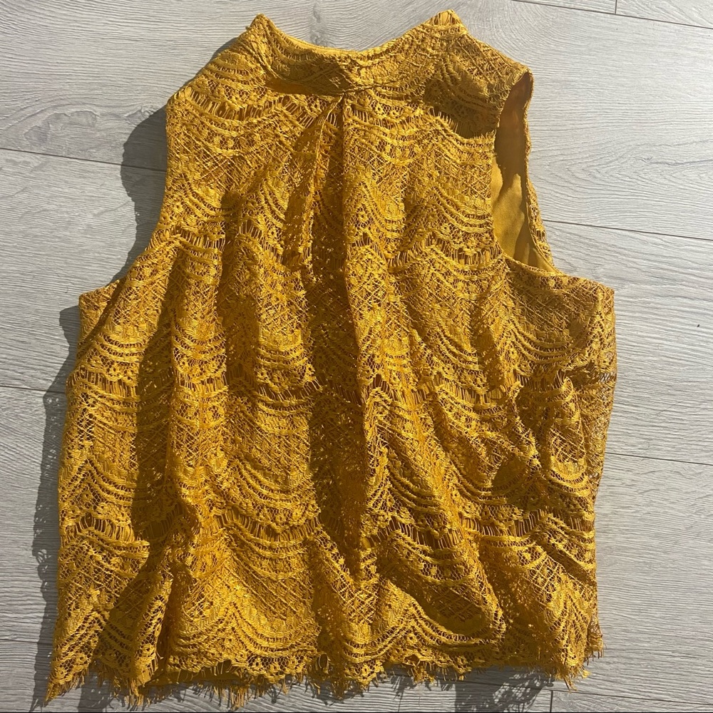 Women large mustard blouse